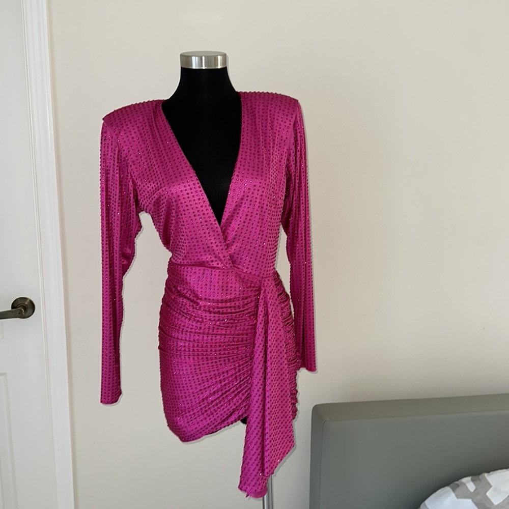 Raisavanessa Embellished Draped Mini Dress - Picture 7 of 11